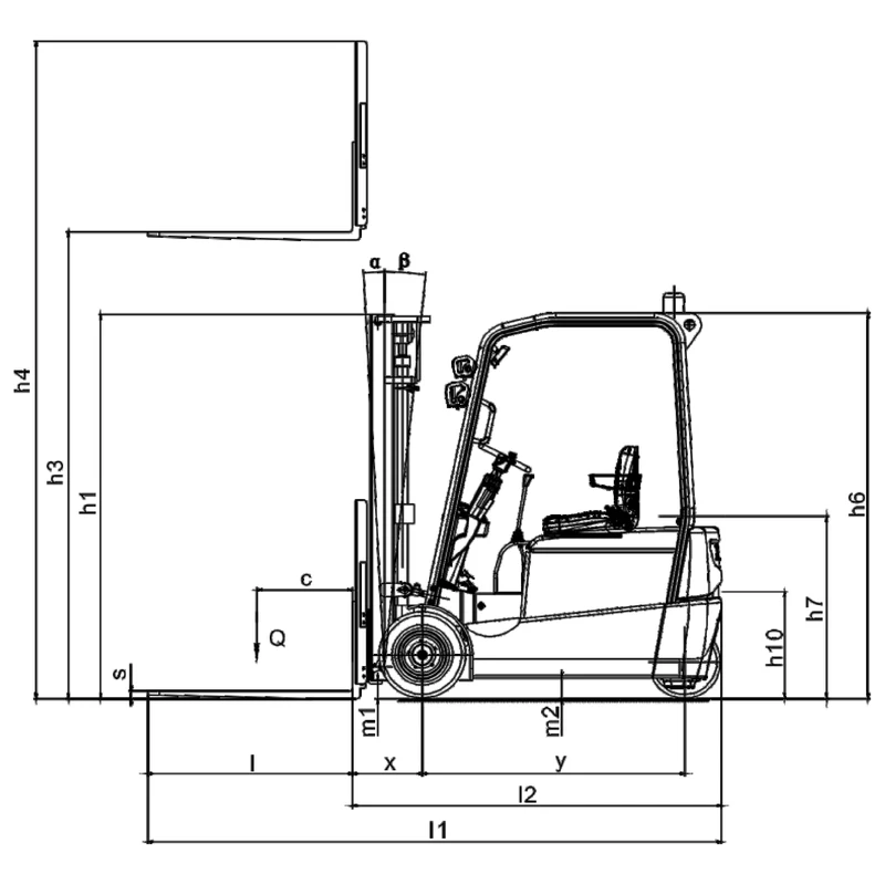 3-Rad-Elektro-Gabelstapler ECV20T mit AC-Antrieb