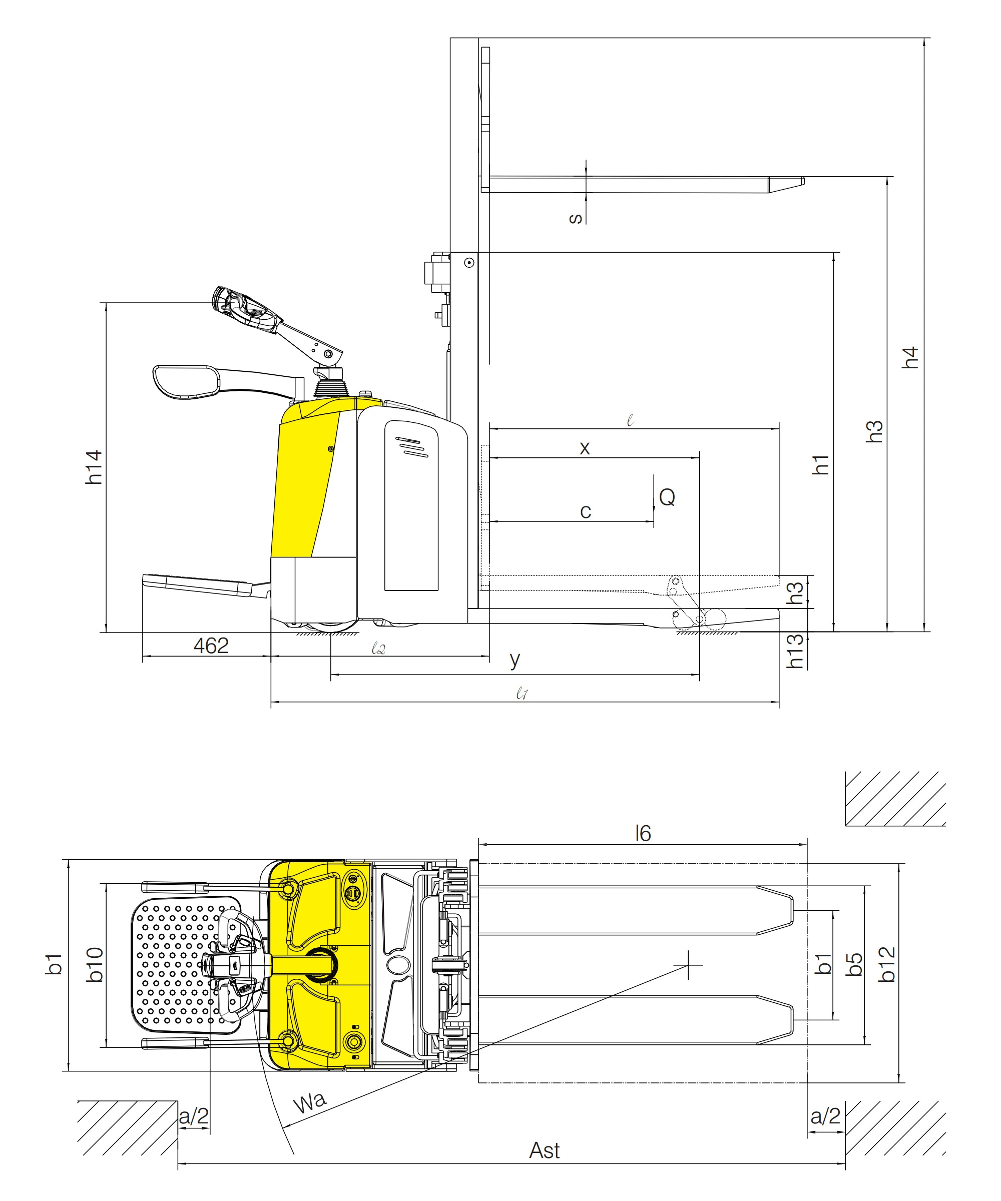 EVP20-IP Elektro-Hubwagen für den Transport von zwei Paletten