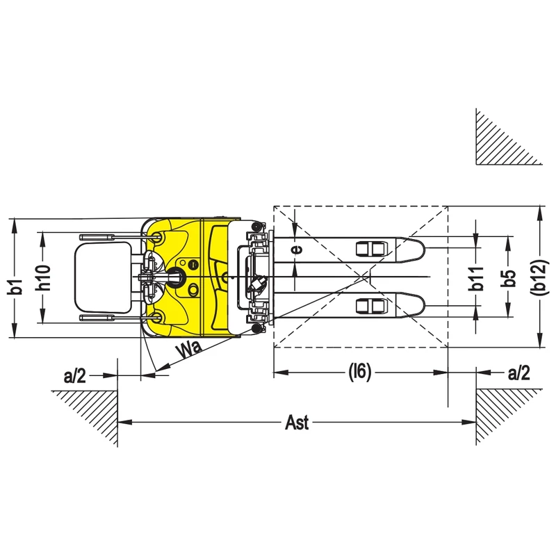 Elektro-Hochhubwagen EVV10-P, EVV12-P und EVV15-P – dritte Ansicht