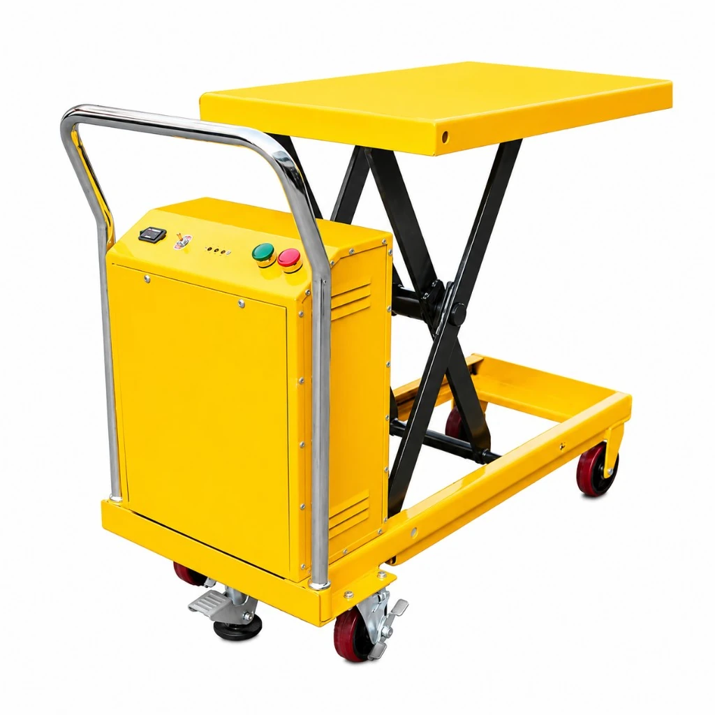 Semi-elektrischer fahrbarer Scherenhubtisch (PMPS500), 500 kg