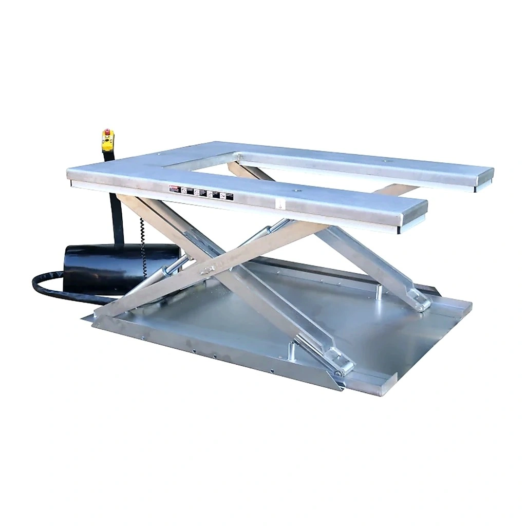 U-förmiger Edelstahl-Hubtisch AISI 304 (UHS1000S), 1.000 kg