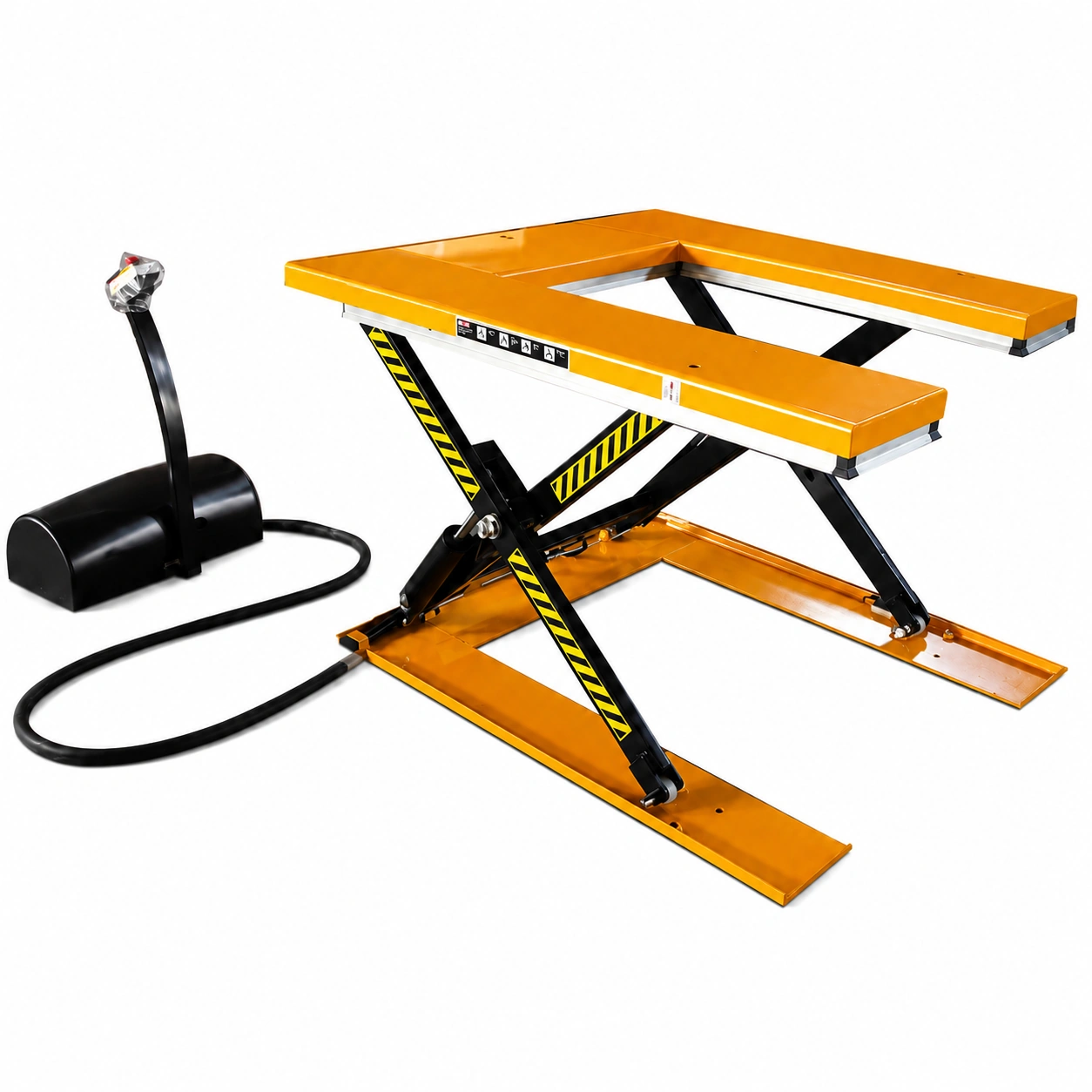 U-förmiger Niederprofil-Paletten-Hubtisch 600–2.000 kg