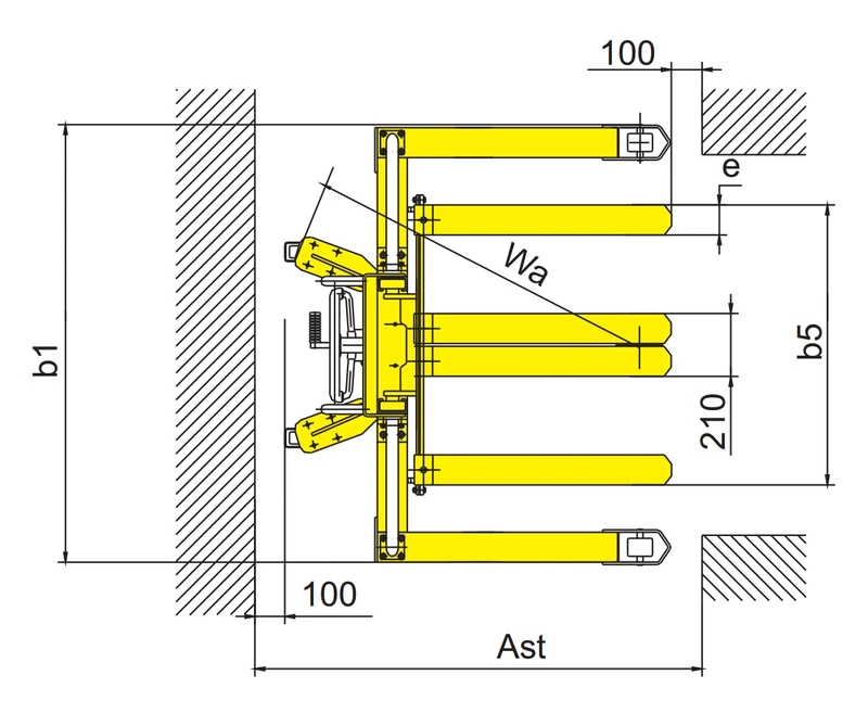 Manueller Hochhubwagen RVV-DSV mit verlängerten Stützholmen – Produktansicht 3